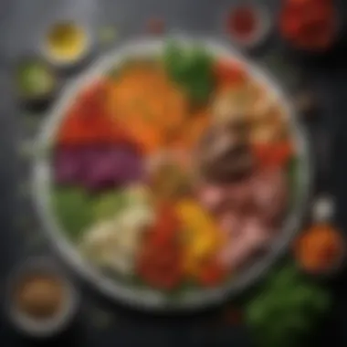 Vibrant Mediterranean Platter A vibrant Mediterranean platter showcasing fresh vegetables and herbs