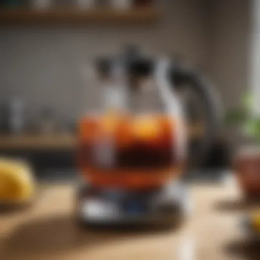 Electric tea kettle showcasing precise temperature settings