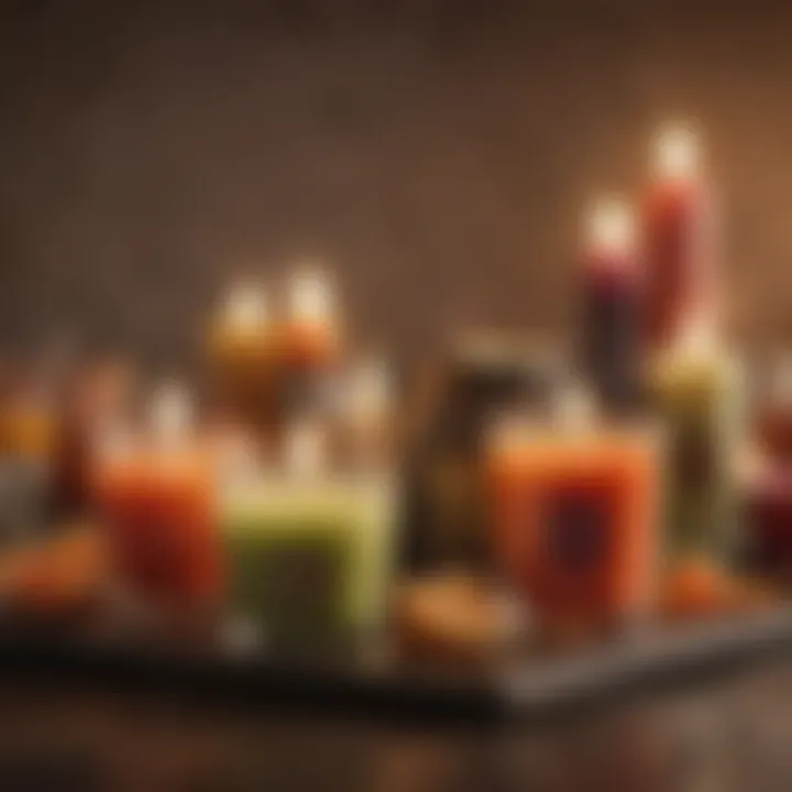 Aromatic candle collection showcasing diverse scents