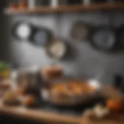 Diverse range of cookware displayed elegantly