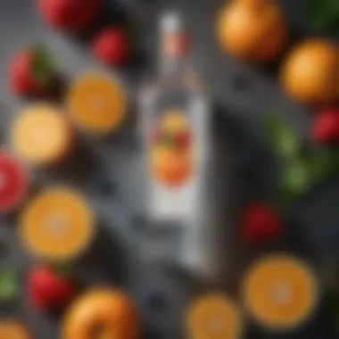 Fruity Loops Vodka and Fresh Ingredients Fruity Loops Vodka alongside fresh fruits