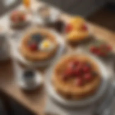 Cozy Breakfast with Waffles A cozy breakfast scene featuring waffles, coffee, and fresh fruits