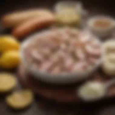 Key Ingredients of Weisswurst Ingredients used in making Weisswurst including veal and spices.