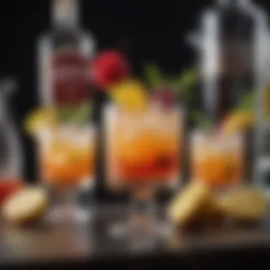 Elevating Cocktails with Garnishes Colorful garnishes arranged for cocktail decoration