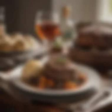 Perfect Pairings for Haggis A cozy dining setup with haggis and complementary beverages