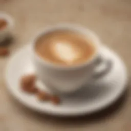 A cup of coffee enriched with hazelnut creamer