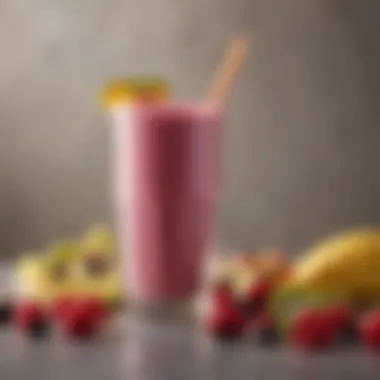 Colorful smoothie made with fruits and yogurt