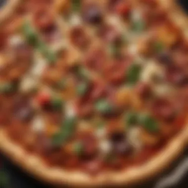 Artisanal Pizza: A Culinary Masterpiece An artisanal pizza with a golden crust and colorful fresh toppings