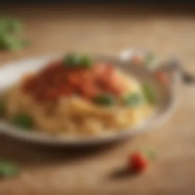 Spaghetti: The Quintessential Italian Pasta An elegant bowl of spaghetti topped with fresh basil and tomato sauce