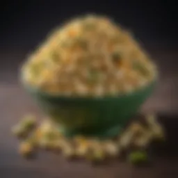 A vibrant bowl of jalapeno popcorn garnished with fresh sliced jalapenos