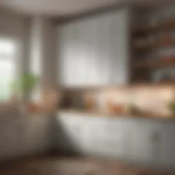 Elegant kitchen hutch displaying modern design elements