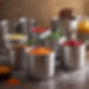Measuring Cups in Harmony An array of measuring cups arranged aesthetically with ingredients