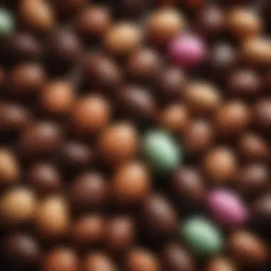 Delicious Assortment of Flavors Assortment of filled chocolate Easter eggs showcasing various flavors