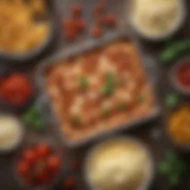 A close-up of the ingredients used in crafting a hearty lasagna