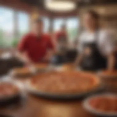 The Culinary Experience of Lou Malnati's A cozy dining setting capturing the enjoyment of Lou Malnati's pizza