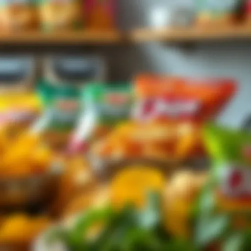 Variety of low carb chip options displayed on a table