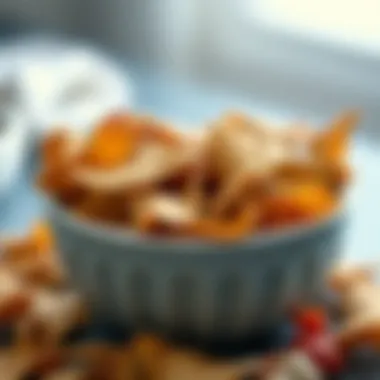 A bowl filled with homemade nut-based chips