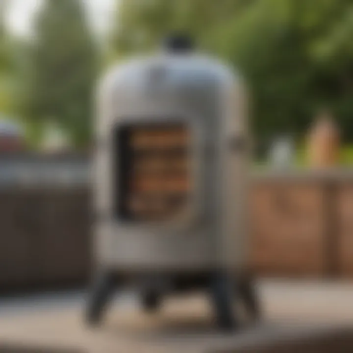 Detailed view of the Masterbuilt Pro Propane Smoker showcasing its robust design and finish.