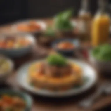 Elevated Dining with Vegetarian Cuisine A serene dining experience featuring a beautifully plated vegetarian meal