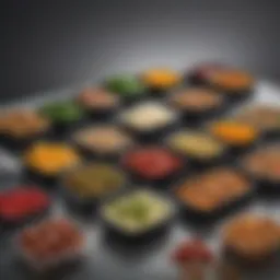An assortment of high-quality meal prep containers showcasing different materials and designs