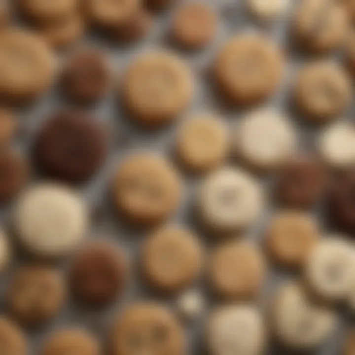 A close-up of key ingredients used in Miss Fields cookie recipes, highlighting quality and variety.