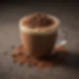 A beautifully crafted mocha chino coffee topped with cocoa powder