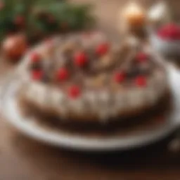 A luxurious mud pie adorned with festive toppings
