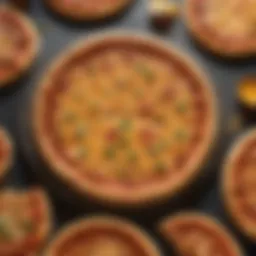 Golden crust of New York pan pizza showcasing its thickness and texture