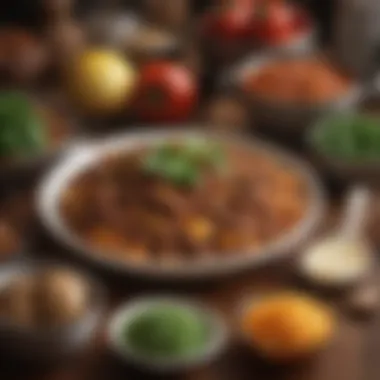 An array of ingredients commonly used in Picadillo.