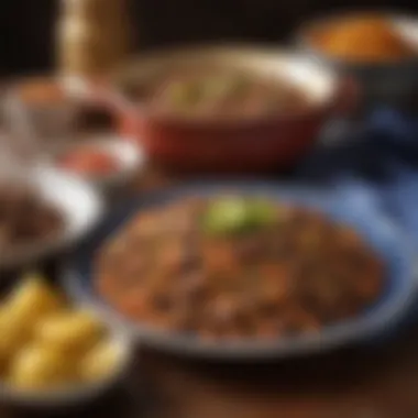A historical depiction of Picadillo in Latin American culture.