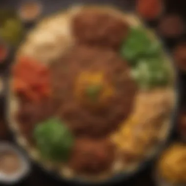 A beautifully arranged platter of regional variations of Picadillo.