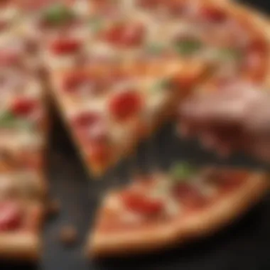 Close-up of a hand holding a slice of flavored pizza crust