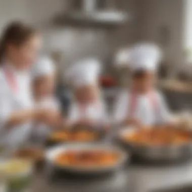 Children in Culinary Exploration Enthusiastic children engaging in a vibrant culinary activity.