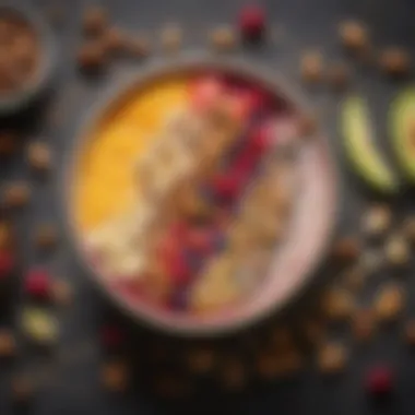 Nutrient-Packed Smoothie Bowl for a Healthy Start A vibrant smoothie bowl adorned with nuts, seeds, and fresh fruits.