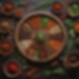 Vibrant display of Qiong spices and herbs