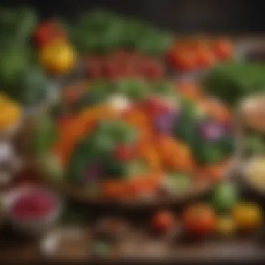 Vibrant Fresh Ingredients for Healthful Dishes A colorful assortment of fresh vegetables and herbs