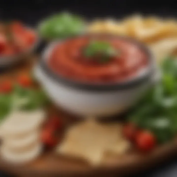 Fresh ingredients arranged artfully for dip preparation