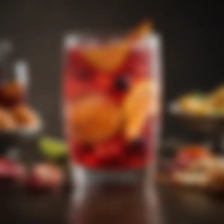 A vibrant glass of Red Lobster Sangria showcasing its colorful layers