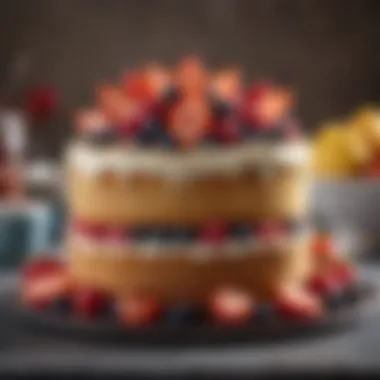 Delicious Gluten-Free Cake Creation A beautifully baked gluten-free cake topped with fresh fruit