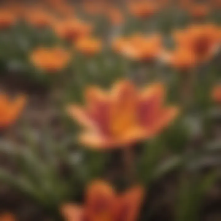 Saffron flowers blooming in a field