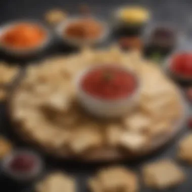 Flavorful Pairings for Salt-Free Crackers A colorful spread of dips and toppings beside salt-free crackers
