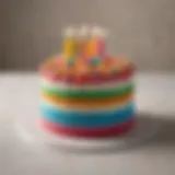 A beautifully decorated small birthday cake with colorful frosting and sprinkles.