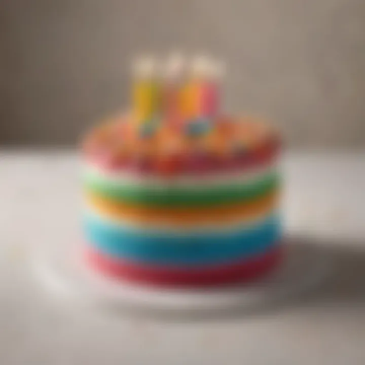 A beautifully decorated small birthday cake with colorful frosting and sprinkles.