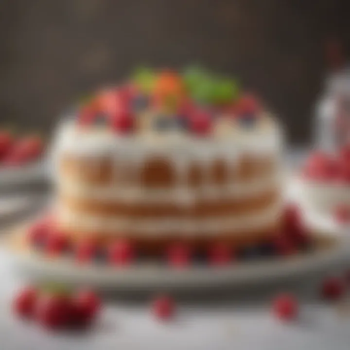 A detailed view of ingredients used in small birthday cakes, emphasizing freshness.