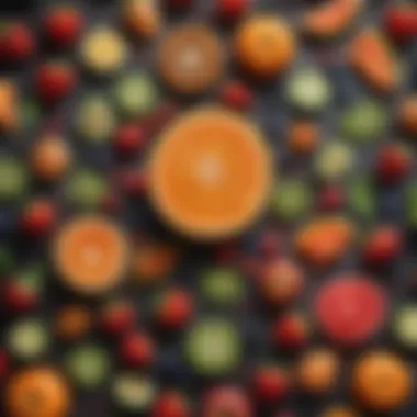 Natural Energy Boosters A vibrant selection of fresh fruits and vegetables showcasing natural energy sources