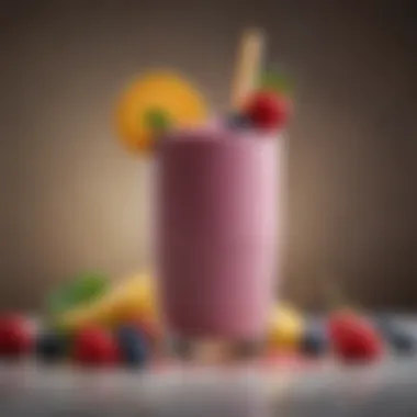 Deliciously Blended Smoothie A beautifully blended fruit smoothie in a glass with a colorful straw