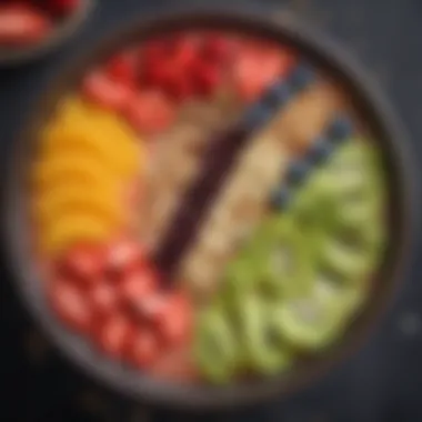 Nutrient-Packed Smoothie Bowl A close-up of a smoothie bowl topped with fruits and seeds