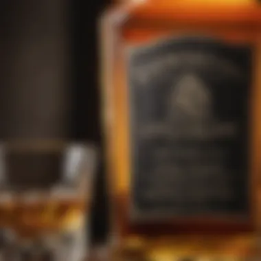Showcasing the Essence of Tennessee Whiskey A close-up of a Tennessee whiskey bottle showcasing its label