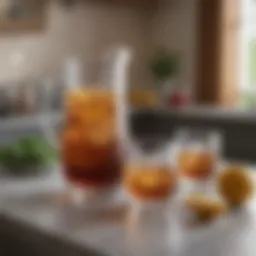 Elegant acrylic pitcher and glasses set on a dining table