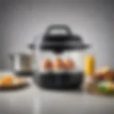 Close-up of the Amazon Rapid Egg Cooker showcasing its sleek design